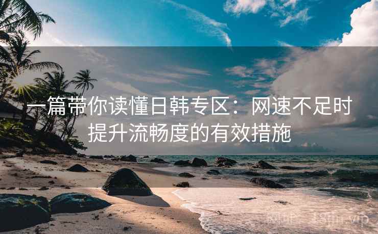 一篇带你读懂日韩专区：网速不足时提升流畅度的有效措施
