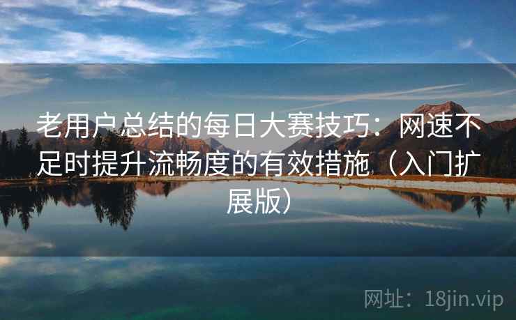 老用户总结的每日大赛技巧：网速不足时提升流畅度的有效措施（入门扩展版）