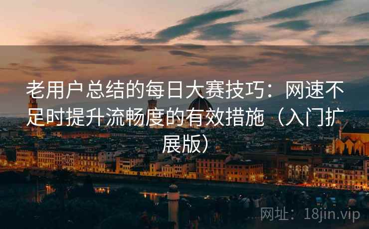 老用户总结的每日大赛技巧：网速不足时提升流畅度的有效措施（入门扩展版）