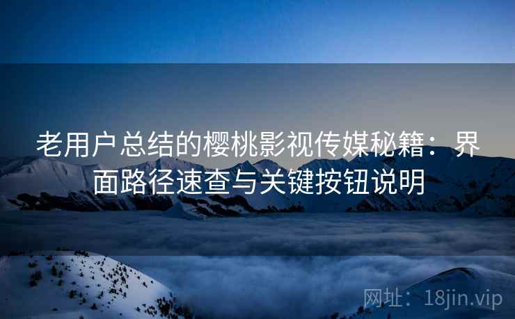 老用户总结的樱桃影视传媒秘籍:界面路径速查与关键按钮说明 老用户总结的樱桃影视传媒秘籍:界面路径速查与关键按钮说明