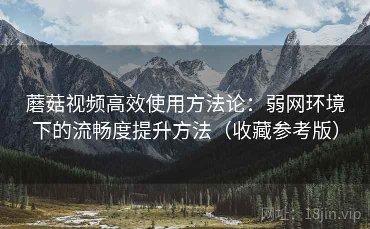 蘑菇视频高效使用方法论：弱网环境下的流畅度提升方法（收藏参考版）
