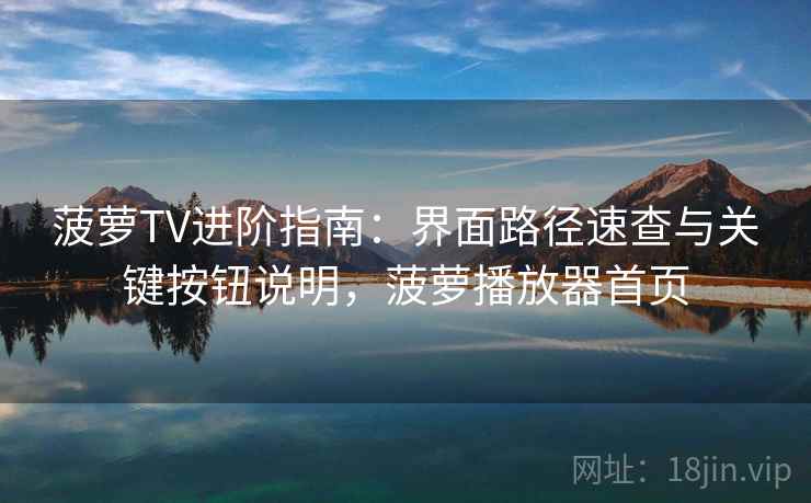 菠萝TV进阶指南：界面路径速查与关键按钮说明，菠萝播放器首页