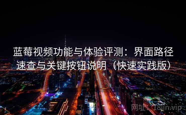 蓝莓视频功能与体验评测：界面路径速查与关键按钮说明（快速实践版）
