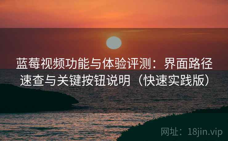 蓝莓视频功能与体验评测:界面路径速查与关键按钮说明(快速实践版) 蓝莓视频功能与体验评测:界面路径速查与关键按钮说明(快速实践版)