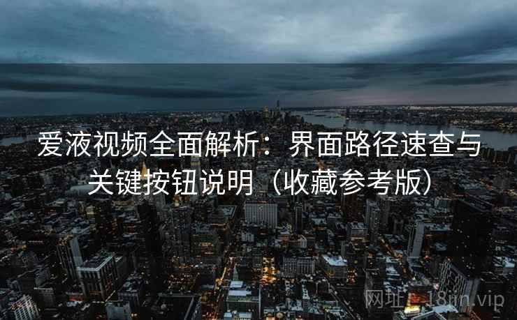 爱液视频全面解析：界面路径速查与关键按钮说明（收藏参考版）