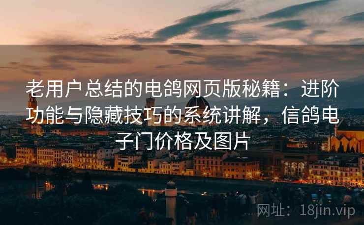 老用户总结的电鸽网页版秘籍：进阶功能与隐藏技巧的系统讲解，信鸽电子门价格及图片