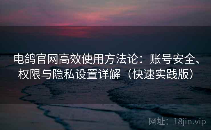 电鸽官网高效使用方法论:账号安全、权限与隐私设置详解(快速实践版) 电鸽官网高效使用方法论:账号安全、权限与隐私设置详解(快速实践版)