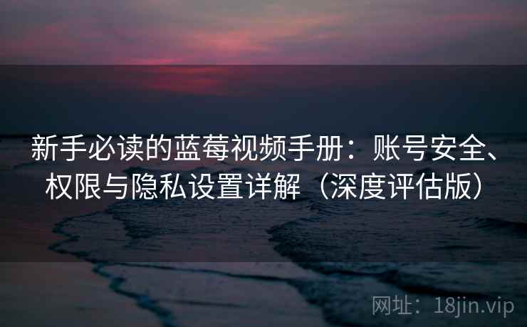 新手必读的蓝莓视频手册：账号安全、权限与隐私设置详解（深度评估版）