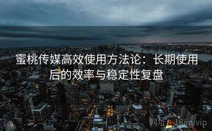 蜜桃传媒高效使用方法论：长期使用后的效率与稳定性复盘