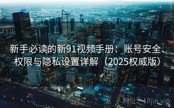 新手必读的新91视频手册：账号安全、权限与隐私设置详解（2025权威版）